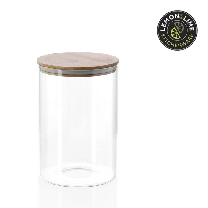 Ronis Lemon and Lime Camden Glass Jar Bamboo Lid 3.2L