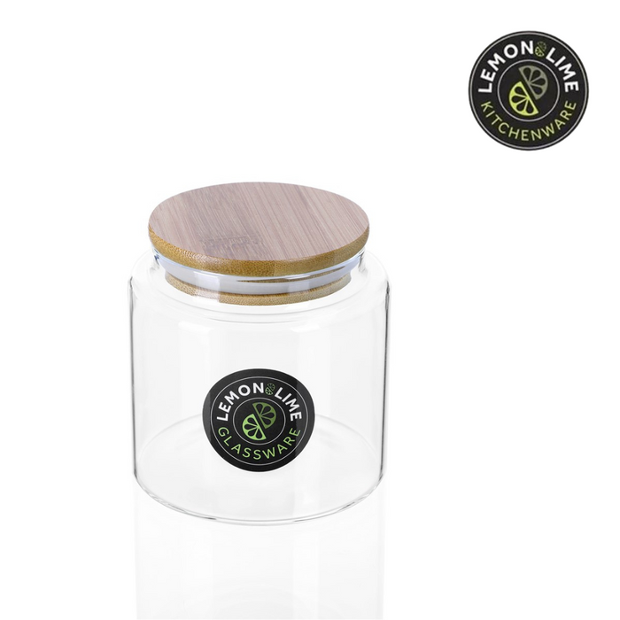 Ronis Lemon and Lime Camden Glass Jar Bamboo Lid 570ml