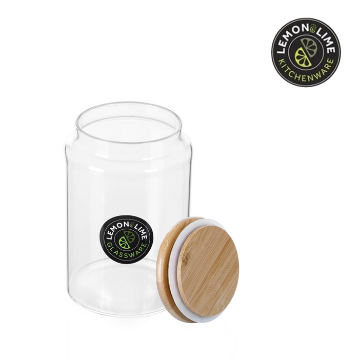 Ronis Lemon and Lime Camden Glass Jar Bamboo Lid 930ml