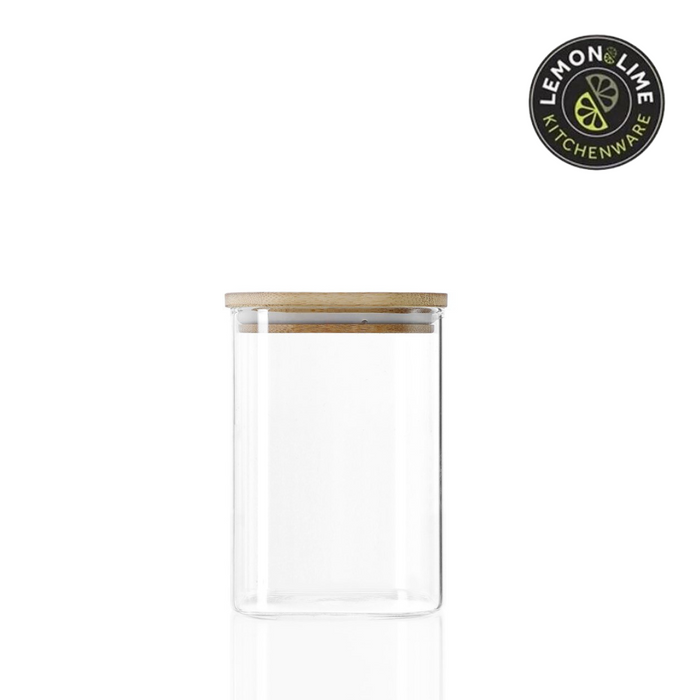 Ronis Lemon and Lime Camden Square Glass Jar Bamboo Lid 1.1L