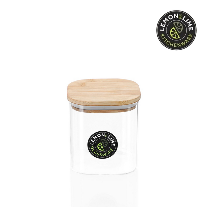 Ronis Lemon and Lime Camden Square Glass Jar Bamboo Lid 800ml