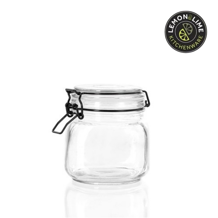 Ronis Lemon and Lime Fido Clip Jar 650ml 11x11x12.5cm