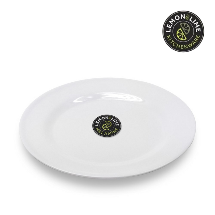 Ronis Lemon and Lime Melamine Side Plate Round 19.5cm White