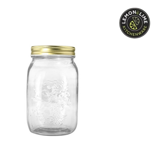 Ronis Lemon and Lime Roma Glass Conserve Jar 10x10x17cm 1L