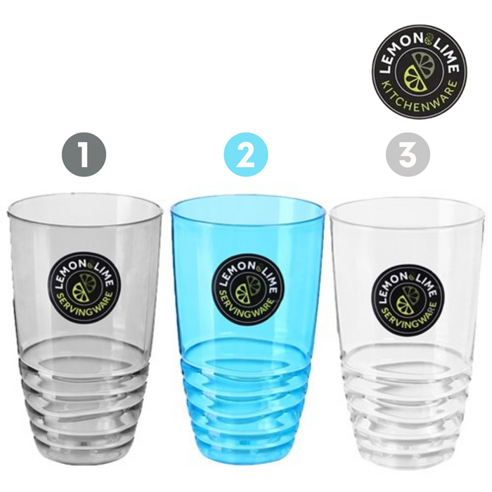 Ronis Lemon and Lime Wave Deco Tumbler 700ml 3 Asstd