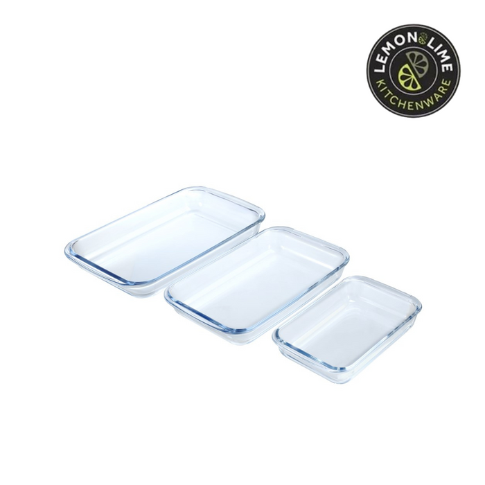 Ronis Lemon and Lime Yorkshire Glass Bakeware Rectangle 1L 25.5x15x4.5cm