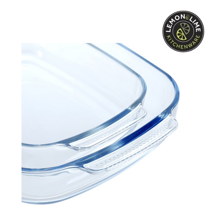 Ronis Lemon and Lime Yorkshire Glass Bakeware with Handles Rectangle 2L 30x19.5x6cm