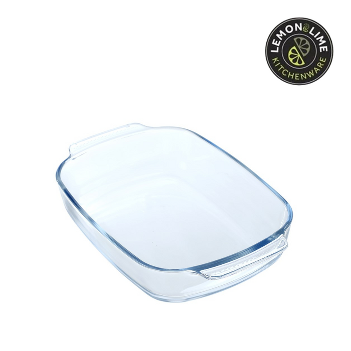 Ronis Lemon and Lime Yorkshire Glass Bakeware with Handles Rectangle 2L 30x19.5x6cm