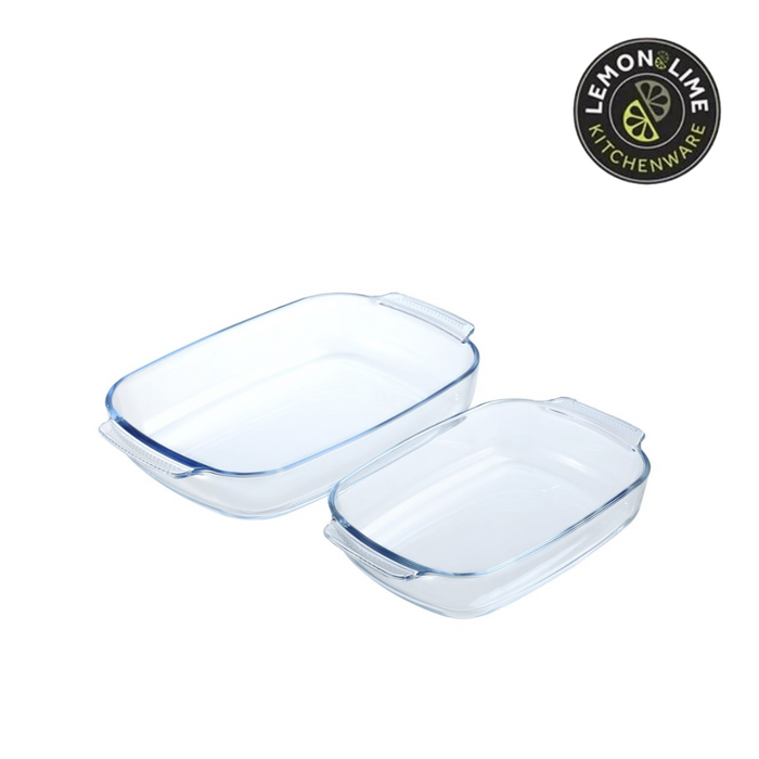 Ronis Lemon and Lime Yorkshire Glass Bakeware with Handles Rectangle 3.8L 38x25x6.5cm