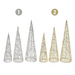 Ronis Light Up Glitter Wire Cone Tree 3Pc Set 2 Asstd