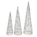 Ronis Light Up Glitter Wire Cone Tree 3Pc Set 2 Asstd