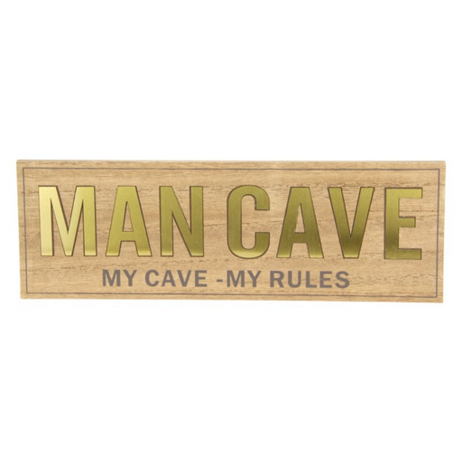 Ronis Man Cave Plaque with Gold Writing 30x10cm