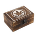 Ronis Mango Wood Box with Leaf Decor 12x9x5cm