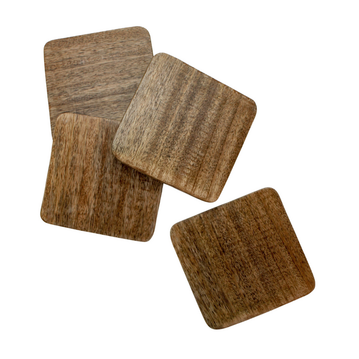 Ronis Mango Wood Coasters 10cm Set of 4