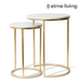 Ronis Marley Side Table Set 2 White/Gold 41x41x55cm/30x30x48cm