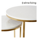 Ronis Marley Side Table Set 2 White/Gold 41x41x55cm/30x30x48cm