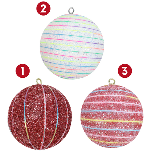 Ronis Mega Sherbert Bauble 20cm 3 Asstd