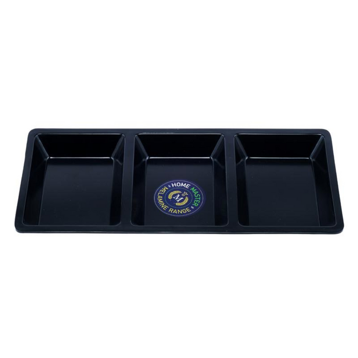 Ronis Melamine Platter Tray with 3 Section Divider Rectangular 33.5x15.5x2.5cm Black