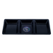 Ronis Melamine Platter Tray with 3 Section Divider Rectangular 33.5x15.5x2.5cm Black