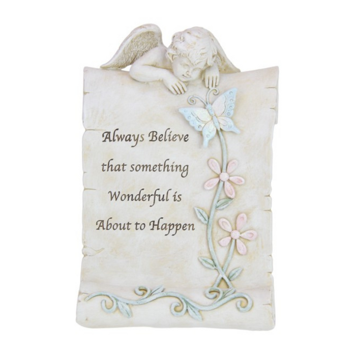 Ronis Memorial Cherub Plaque with Butterfly 2cm