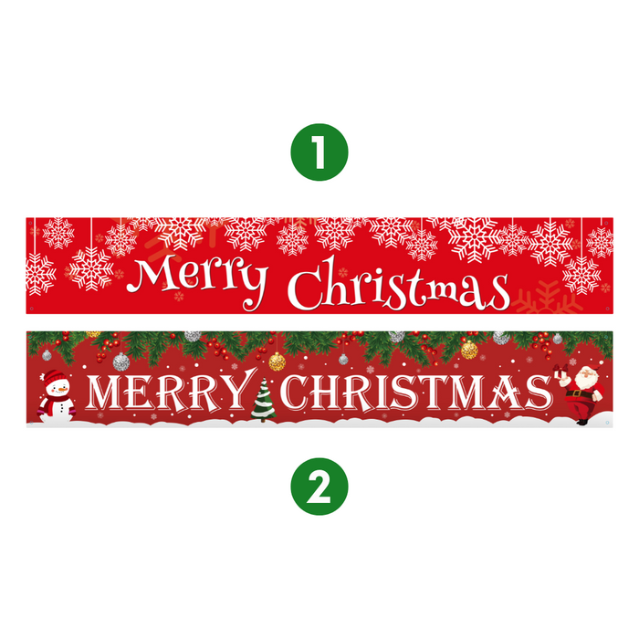 Ronis Merry Christmas Yard Banner 300x50cm 2 Asstd