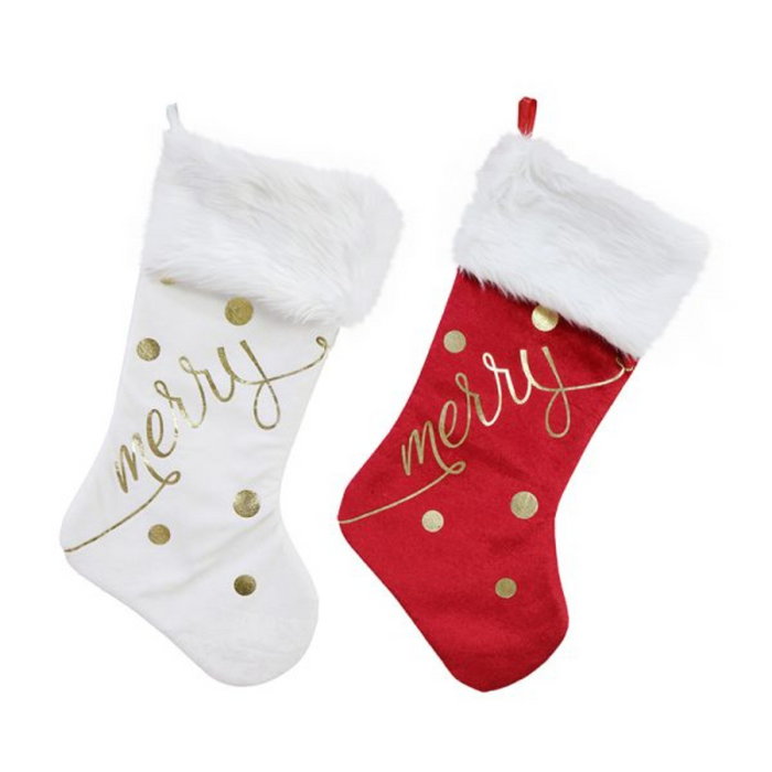 Ronis Merry Stocking Gold Foil 53cm 2 Asstd