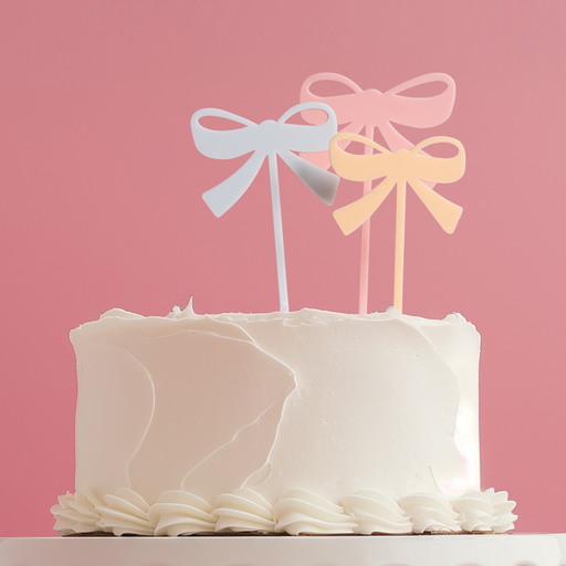 Ronis Milkshake Bows Cake Topper Mixed (3 Bows)