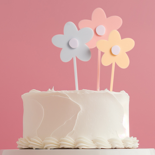 Ronis Milkshake Flowers Cake Topper Mixed (3 Flowers)