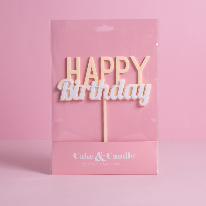 Ronis Milkshake Happy Birthday Cake Topper Caramel