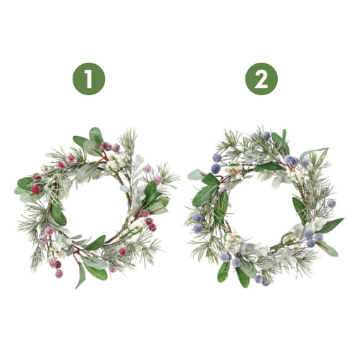 Ronis Mistletoe Mixed Berry Wreath 22cm 2 Asstd