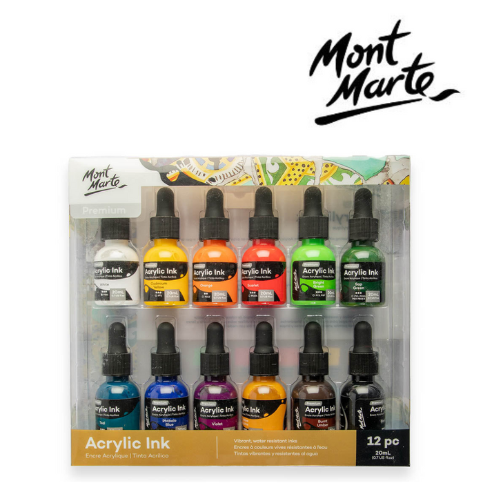 Ronis Mont Marte Acrylic Ink 12pc x 20ml