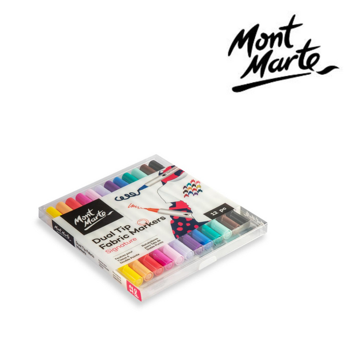 Ronis Mont Marte Dual Tip Fabric Markers 12pc