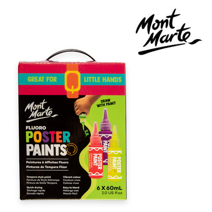 Ronis Mont Marte Fluoro Poster Paint Set 6pc x 60ml