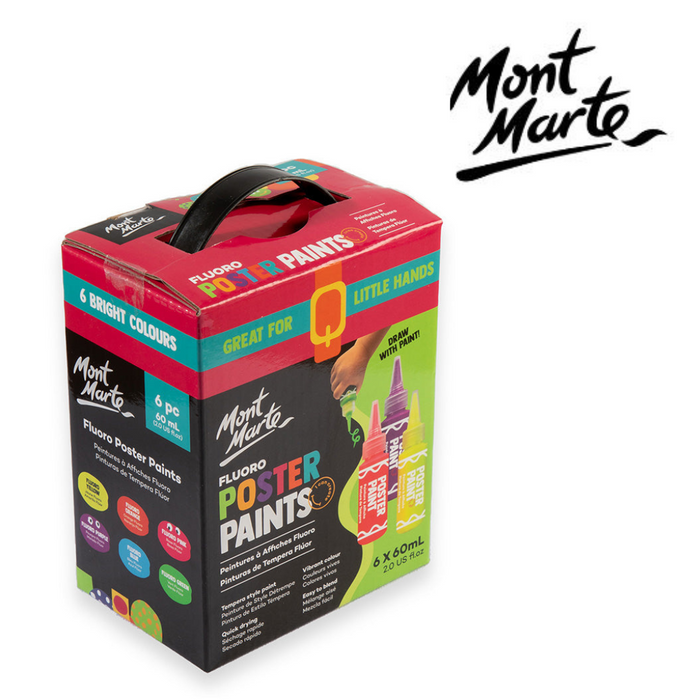 Ronis Mont Marte Fluoro Poster Paint Set 6pc x 60ml