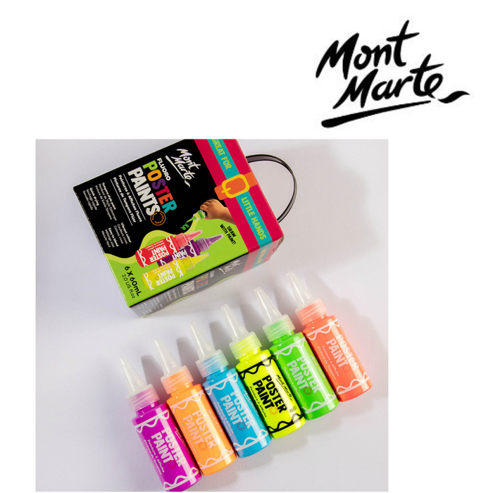 Ronis Mont Marte Fluoro Poster Paint Set 6pc x 60ml