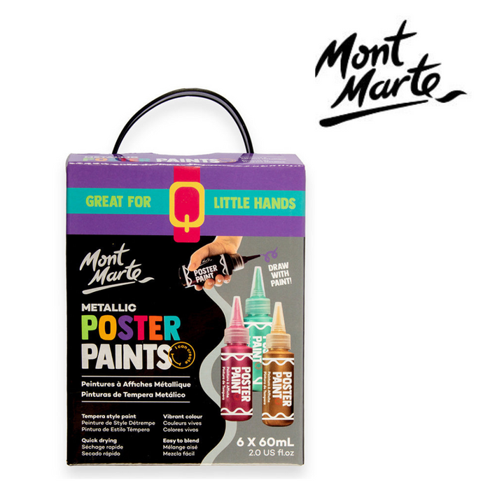 Ronis Mont Marte Metallic Poster Paint Set 6pc x 60ml