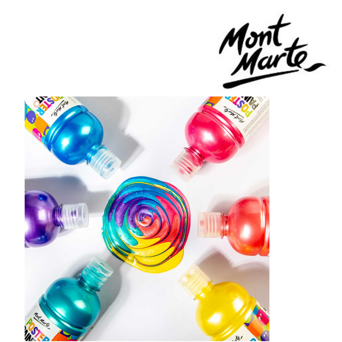 Ronis Mont Marte Poster Paint 500ml - Metallic Bright Blue