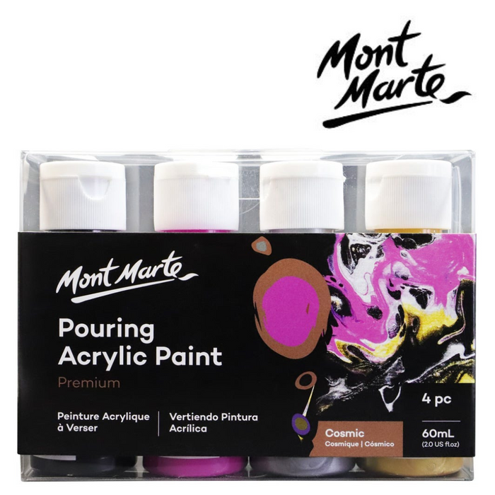 Ronis Mont Marte Pouring Acrylic 4pc x 60ml - Cosmic