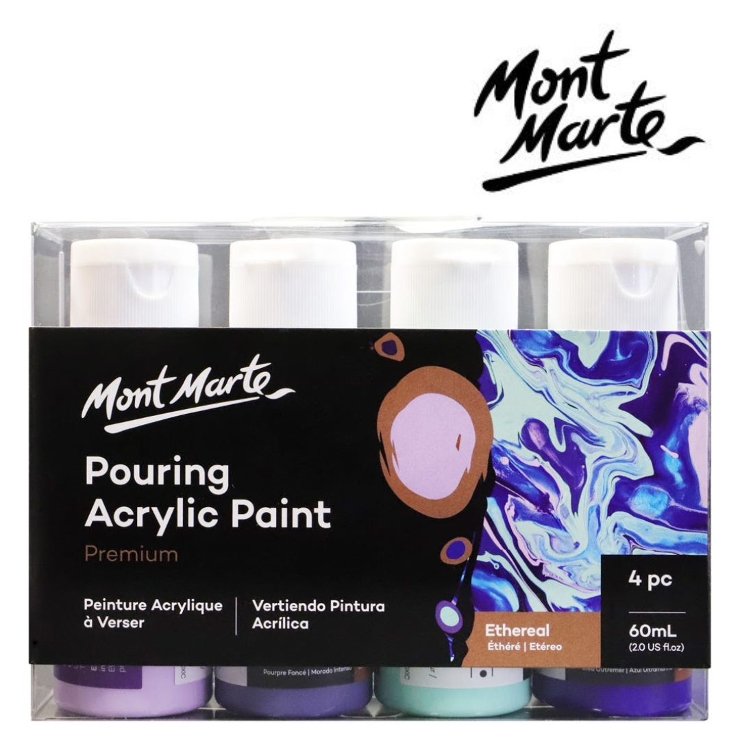 Mont Marte Pouring Acrylic 4pc x 60ml - Ethereal