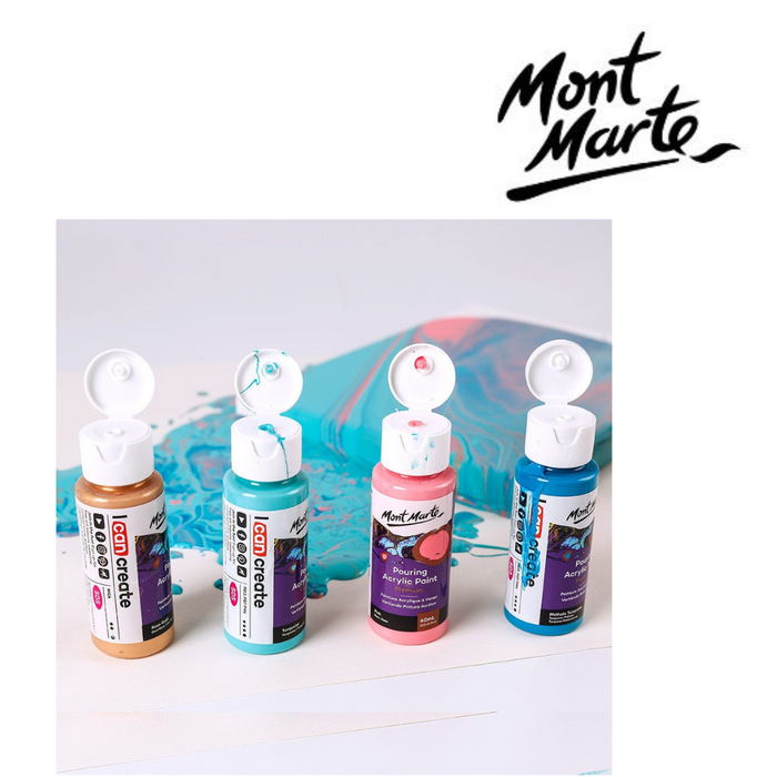 Ronis Mont Marte Pouring Acrylic 4pc x 60ml - Flamingo