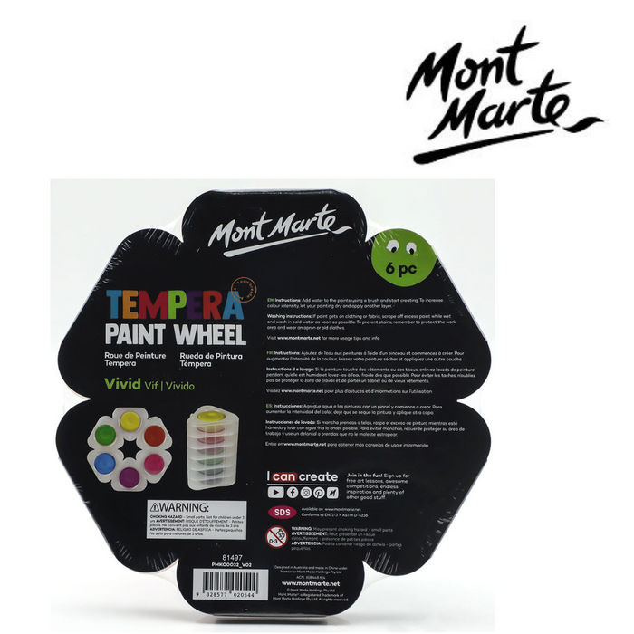 Ronis Mont Marte Tempera Paint Wheel 6pc - Vivid