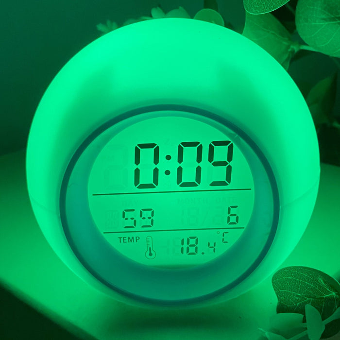 Ronis Mori Bubble Multicoloured Lights Digital Alarm Clock 9x9cm 3 Asstd