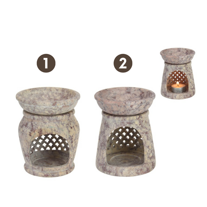 Ronis Moroccan Soapstone Oil Burner 12cm 2 Asstd