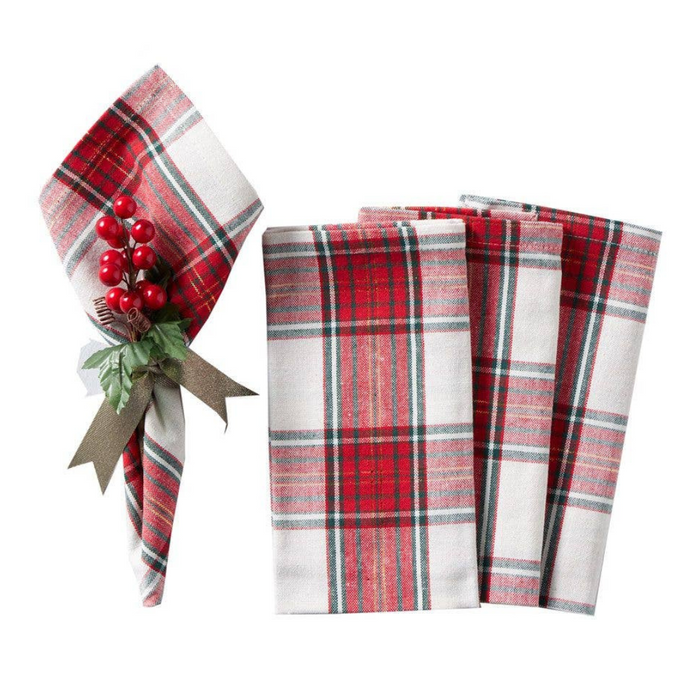 Ronis Napkins Cotton Tartan 45x45cm 4pk