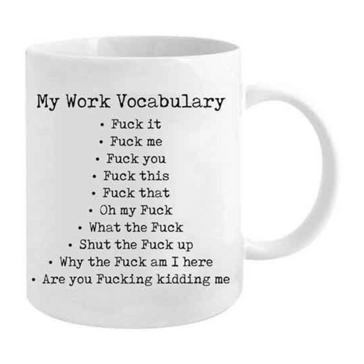 Ronis Novelty Mug My Work Vocabulary 355ml