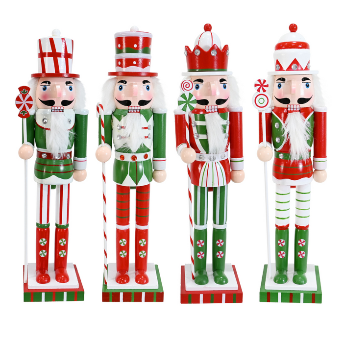 Ronis Nutcracker Peppermint Candy Cane 38cm 4 Asstd