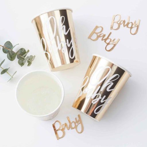 Oh Baby! Paper Cups Gold 8pk