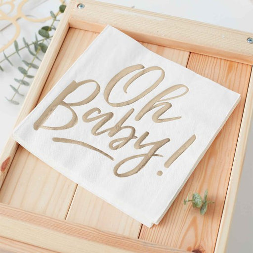 Oh Baby! Napkins Gold Foiled 16pk