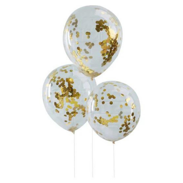 Pick & Mix Balloons Confetti Gold 5pk