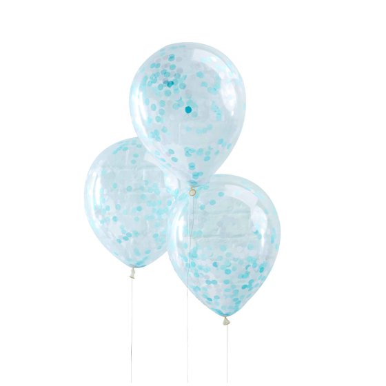 Pick & Mix Balloons Confetti Blue 5pk